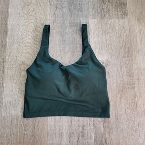 aerie Forest Green Scoop Neck Crop Top
